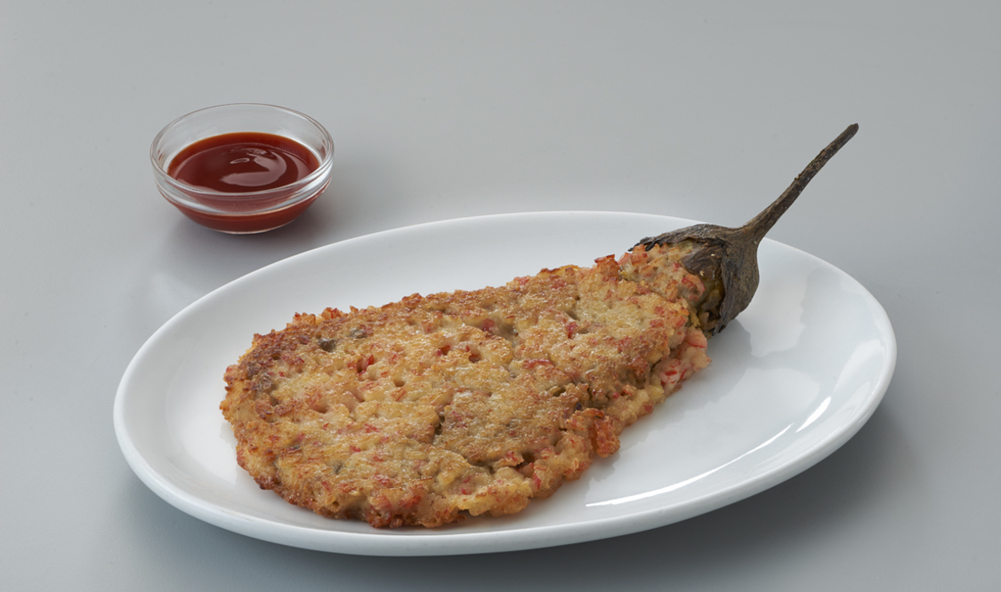 Tortang Talong with Crabmeat